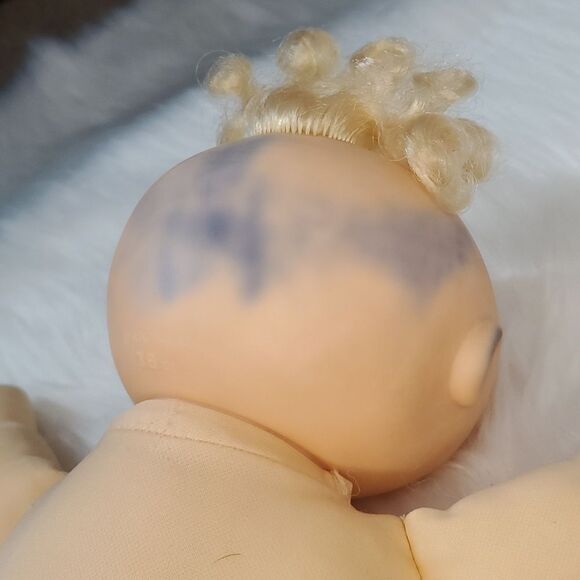 Vintage 1983 Cabbage Patch Blonde Blue Eyes Preemie Plush Doll With Clothes - Picture 13 of 17